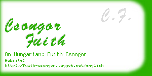 csongor fuith business card